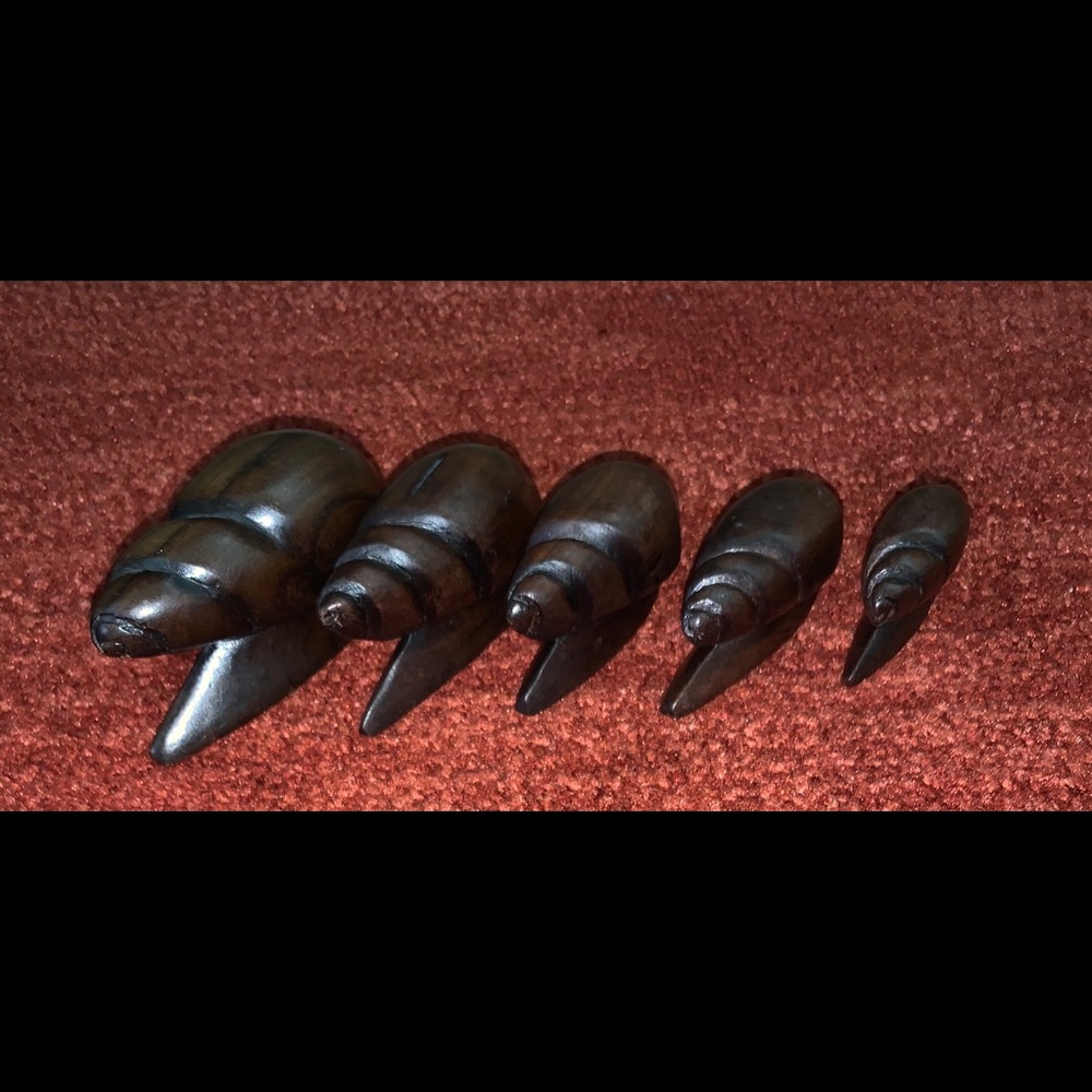 African Handcarved Wooden Snails